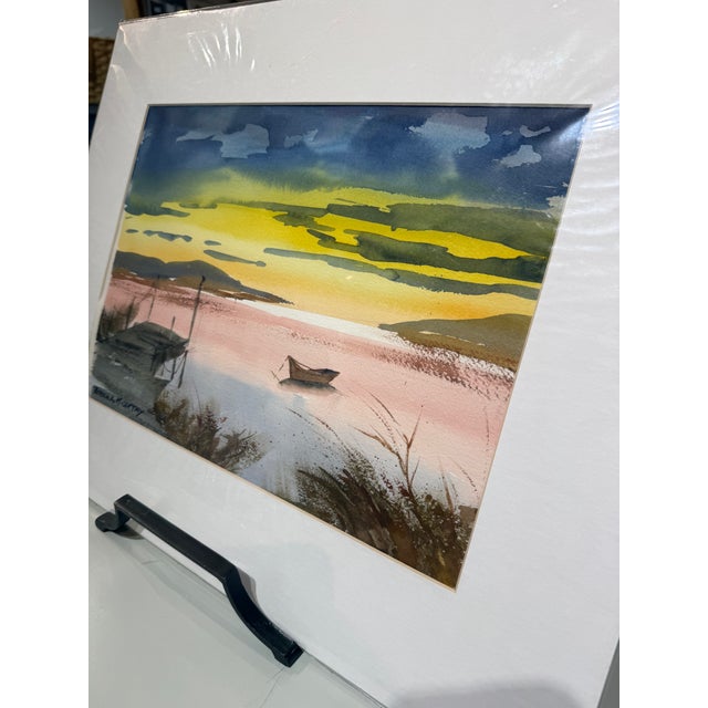 Traditional "Evening Scene" Watercolor by Patricia McCarthy For Sale - Image 3 of 6