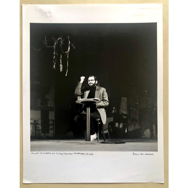 Fred McDarrah, Vintage Print Silver Gelatin Signed Photograph Poet Allen Ginsberg Howl Photo For Sale - Image 9 of 10