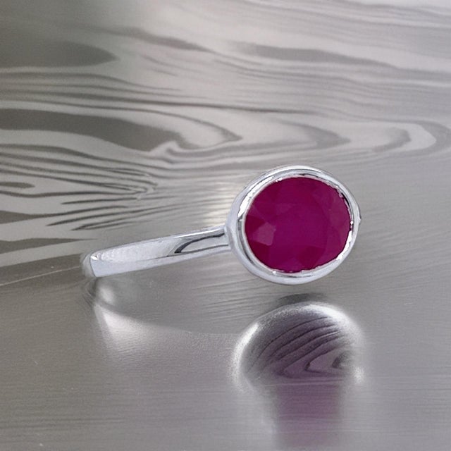 Natural Ruby Ring 6.5 14k White Gold 2.38 TCW Certified For Sale - Image 4 of 16