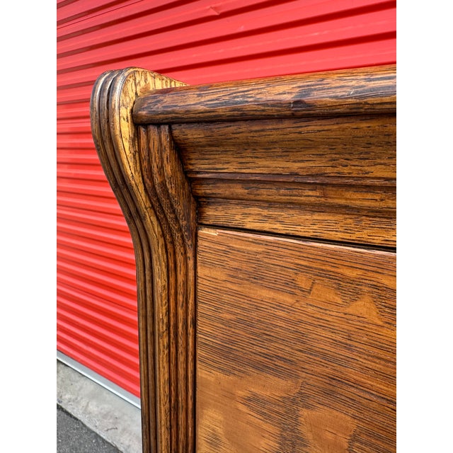 Brown Antique Tiger Oak 4 Drawer Filing Cabinet by Yawman & Frbe MFG Co. For Sale - Image 8 of 17