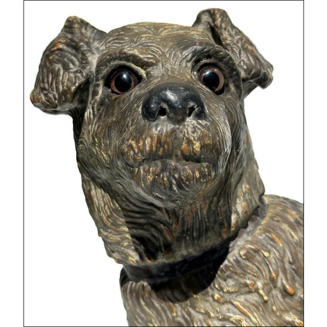 1940s 1940s Austrian Standing Terrier Dog Composition Lifesize Figural Sculpture For Sale - Image 5 of 12