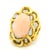 Vintage Italian Angel Skin Coral and Diamond Cocktail Ring in 18k Yellow Gold, Size 9 For Sale - Image 4 of 15