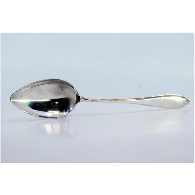 Metal Plain Silver Rice and Serving Spoon with Grooves For Sale - Image 7 of 8