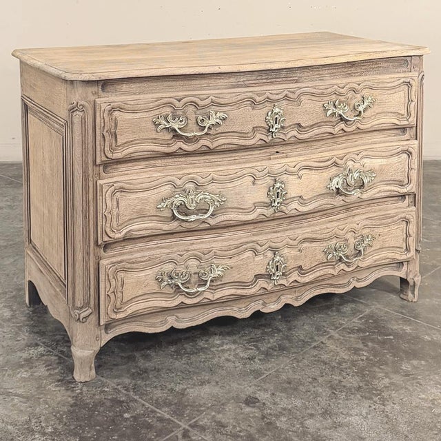 French Provincial 18th Century French Louis XV Period Stripped Oak Commode For Sale - Image 3 of 18
