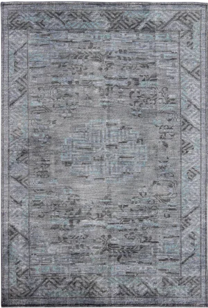 Modern Khotan With Medallion Design in Warm Gray, Brown, Blue and Charcoal 8'2 X 11'6