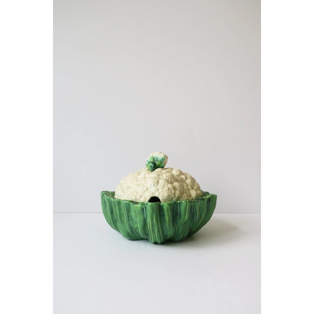 Tureen Bowl Cauliflower Cabbage Vegetable Trompe L'Oeil, Circa Mid 20th Century For Sale - Image 4 of 12
