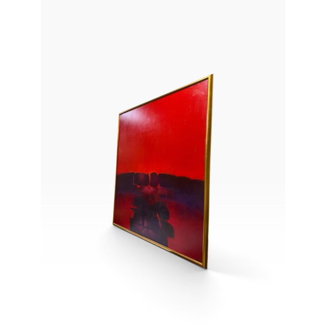Mid-Century Modern Monumental Mid-Century Modern Abstract Painting "Gran Signo Mágico" by Alvaro Herrán, 1971 For Sale - Image 3 of 8