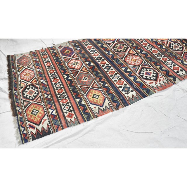 Late 19th Century 19th Century Antique Handwoven Turkish Kilim Carpet Runner For Sale - Image 5 of 11
