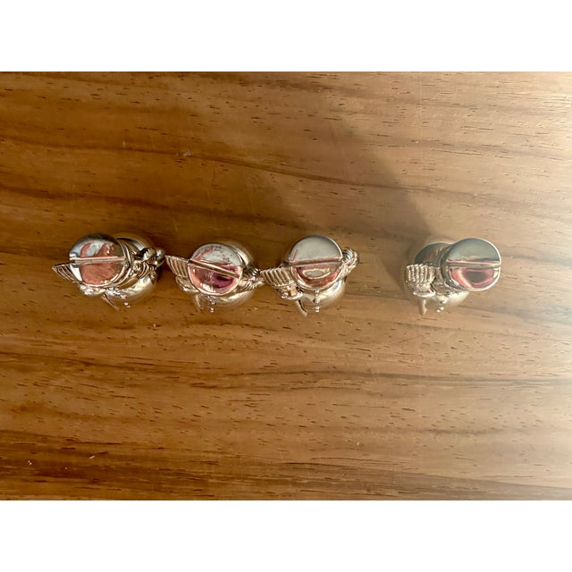 International Silver Late 20th Century Silverplate Snowman Place Card Holders by International Silver Co. - Set of 4 For Sale - Image 4 of 4