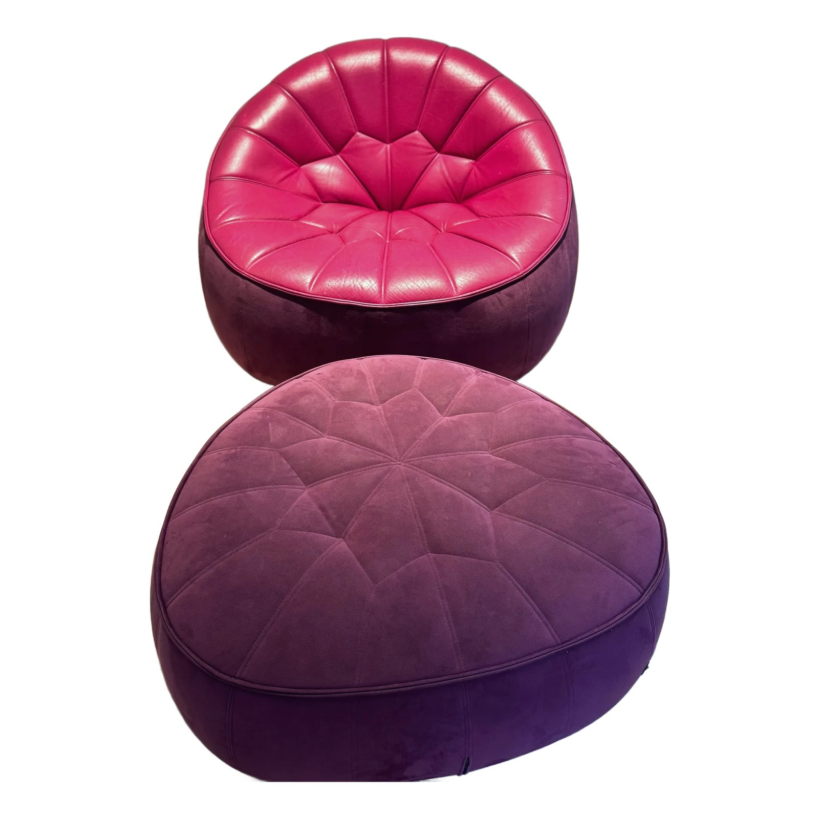 Ligne Roset Pumpkin ダークブラウン 円形オットマン 高品質 Armchairs Pumpkin Roset Ligne - Ottoman オットマン