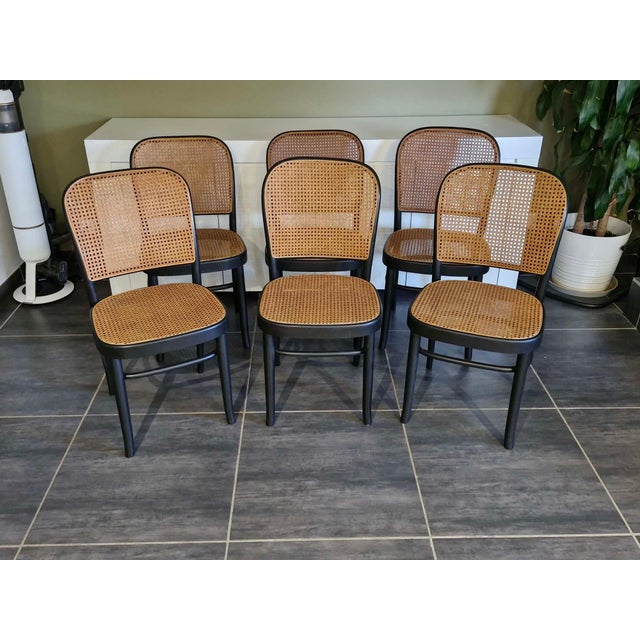 Vintage Model 811 Chairs by Joseph Hoffmann, 1990, Set of 6 For Sale - Image 3 of 18