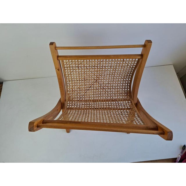 Brown Mid-Century Wooden and Rattan Folding Magazine Rack, Former Czechoslovakia, 1960 For Sale - Image 8 of 18