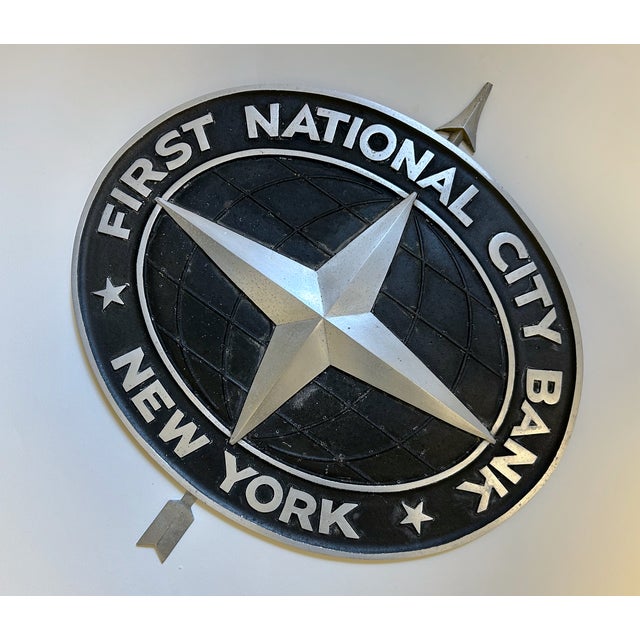Metal 1950's Cast Aluminum First National City Bank New York Signage For Sale - Image 7 of 18