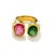 Bochic "Orient" Red Ruby & Green Tourmaline Ring Set 18K Yellow Gold & Silver For Sale - Image 18 of 18