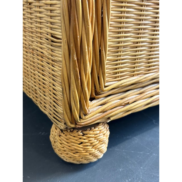Wood Vintage Boho Chic Pencil Reed Rattan Six Drawer Dresser For Sale - Image 7 of 12