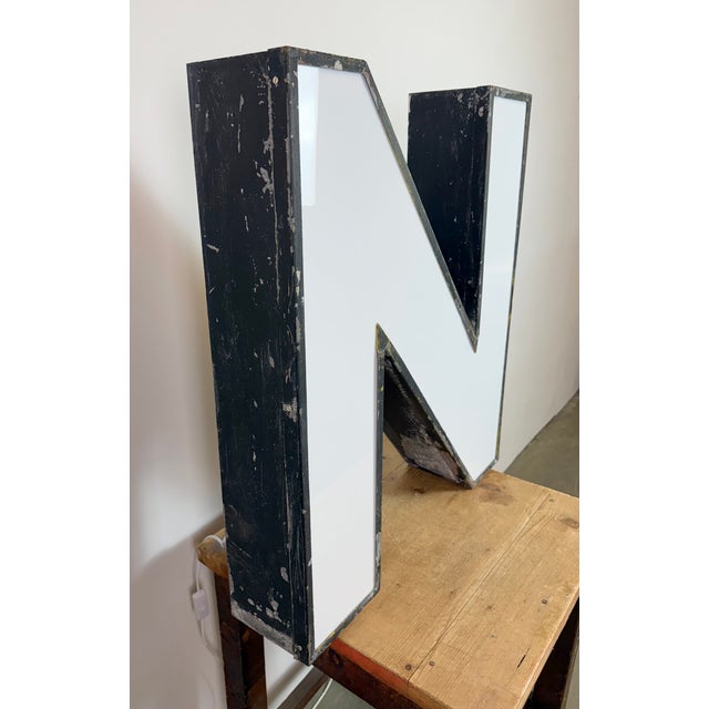 Metal Large Vintage Illuminated Advertising Letter N, 1960s For Sale - Image 7 of 18