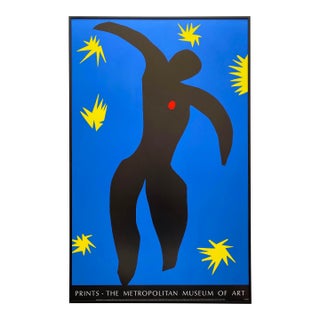 Henri Matisse Vintage 1996 Modernist Lithograph Print Framed Museum Poster " Icarus " 1947 For Sale