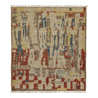 Rug & Kilim’s Modern Rug with Beige-brown Geometric Patterns - 10x14 For Sale