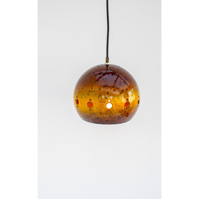 Red Vintage Enameled Pendant Lamp from Hustadt Leuchten, 1960s For Sale - Image 8 of 15