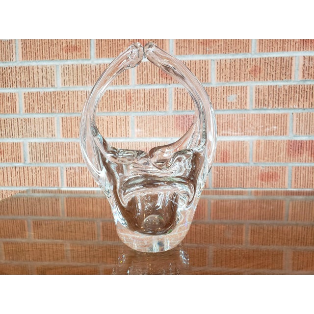 Transparent Italian Mid-Century Hand Blown Clear Glass Piece For Sale - Image 8 of 13