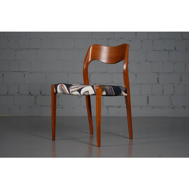 Model 71 Dining Chairs in Dedar Fabric by Niels Otto Møller for JL Møllers, 1950s For Sale - Image 11 of 11