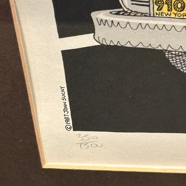 1987 “Taxi” Framed Silkscreen Signed and Numbered by John Suchy For Sale - Image 9 of 12