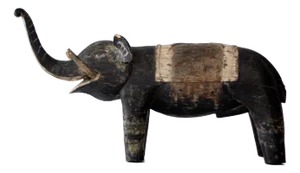 Antique Hand-Carved Wood Elephant