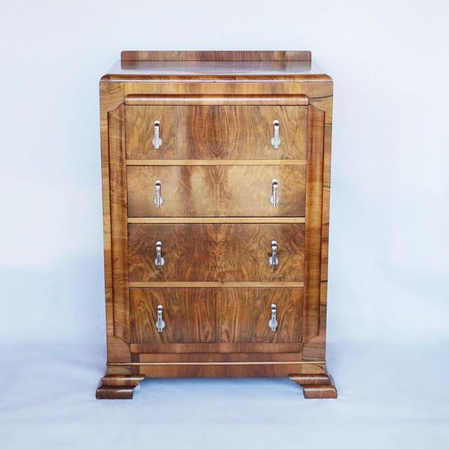 Wood Vintage Chest of Drawers in Walnut, 1930s For Sale - Image 7 of 9