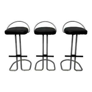 Postmodern Italian Bar Stools, 1980s - Set of Three