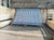 Handmade Cotton Flat Weave Area Rug, Sky Blue and White Striped Dhurrie - 10'x14' For Sale - Image 12 of 14
