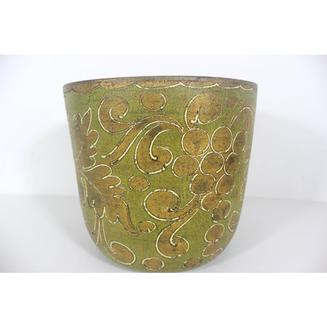 Sculpture Materials Vintage Italian Florentine Gilded Terracotta Planter Cachepot For Sale - Image 7 of 12