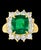 Traditional AGL Certified 4.2 Carat Cushion Cut Colombian Emerald & Diamond Ring 18K Y Gold For Sale - Image 3 of 18