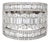1970s 3.48ct Diamond Cigar Band Sz 8.25 Ring Mixed Cuts 18k White Gold Fine Jewelry For Sale