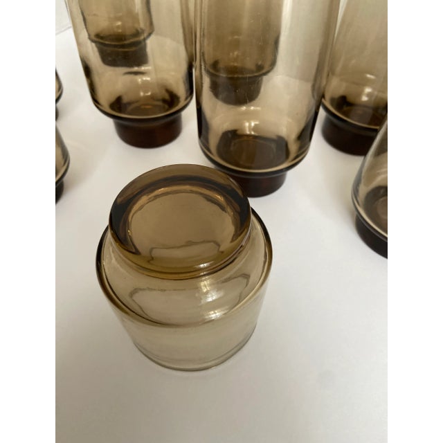 Vintage Libbey Drinking Glasses Tawny Brown Tumbler & Glass Rock Barware Set- 10 Pieces For Sale - Image 4 of 5