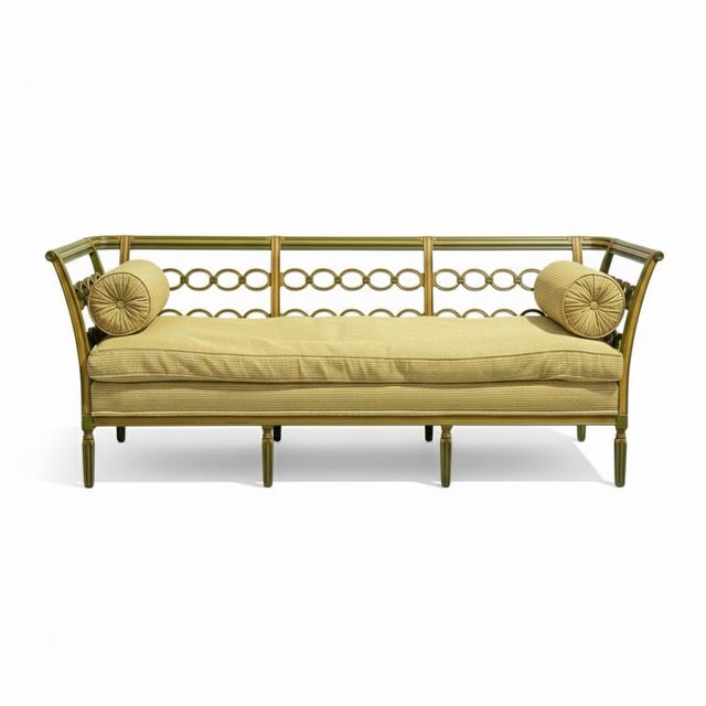 1920s Regency Style Carved and Hand Painted Daybed Settee Sofa For Sale - Image 11 of 12