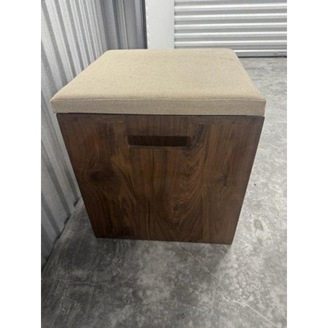 Wood Custom Solid Walnut Waterfall Office Deck With Matching Stools by Mash Studio For Sale - Image 7 of 14