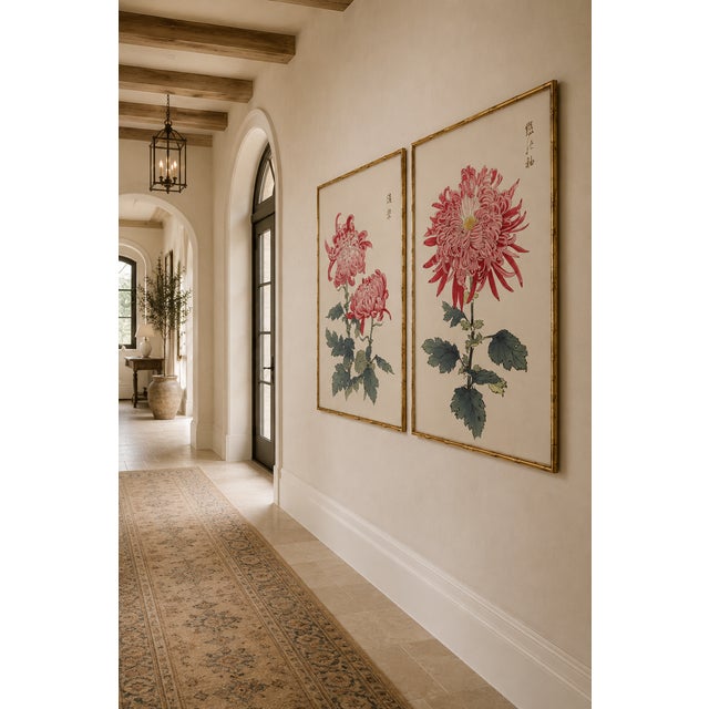 Not Yet Made - Made To Order Pink Chrysanthemum Diptych, Vintage Japanese Botanical Art Print (Set of 2), 36" X 54" For Sale - Image 5 of 8