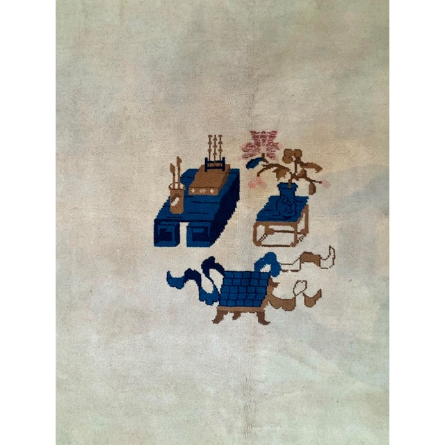 Wool pile genuine hand made Art Deco style Chinese rug -Thin pile.
