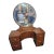 1930s Art Deco Waterfall Burl Wood Vanity With Circular Mirror For Sale