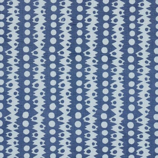 Schumacher x Drusus Tabor Trickledown Fabric in Blues For Sale