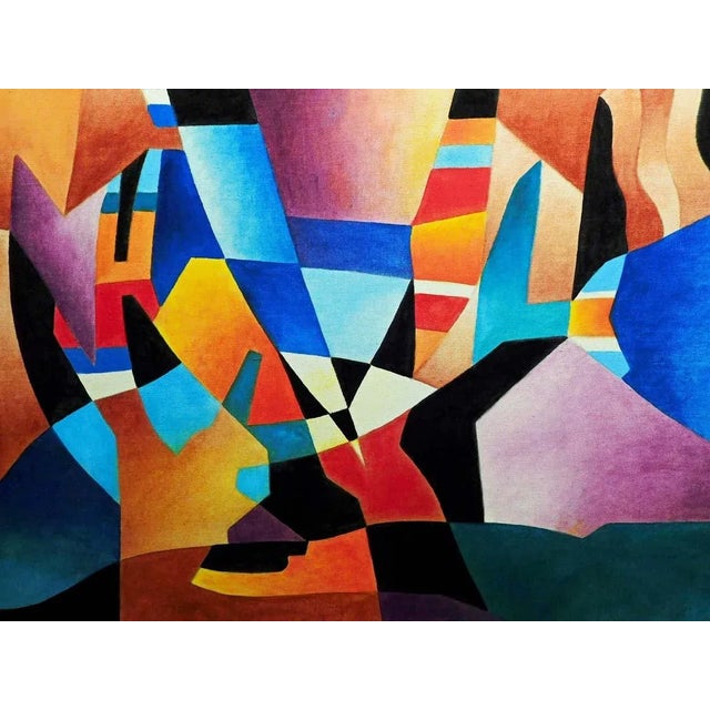 Impressionist 1990s Neal Doty, I Will Fly, Original Oil Painting on Canvas Orange Purple, Framed For Sale - Image 3 of 8