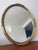 Antique Oval Gilt Mirror in Carved Wood, 1940s For Sale - Image 6 of 8