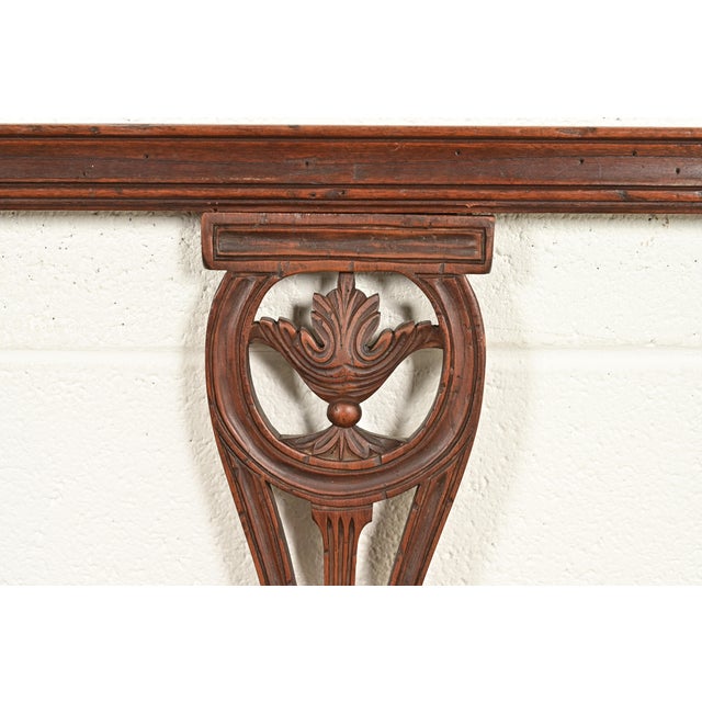 Baker Furniture Style Antique Italian Neoclassical Carved Walnut Twin Size Beds, Pair For Sale In South Bend - Image 6 of 8