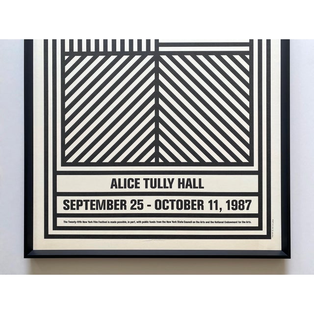 Mid-Century Modern Sol LeWitt Vintage 1987 Modernist Silkscreen Print Framed Extra Large Twenty-Fifth New York Film Festival Poster For Sale - Image 3 of 18