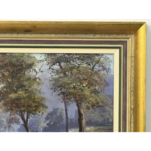 Realism Oil Painting of Tree Lined River in a Forest in Ireland by Irish Artist 1980 Circa For Sale - Image 3 of 16