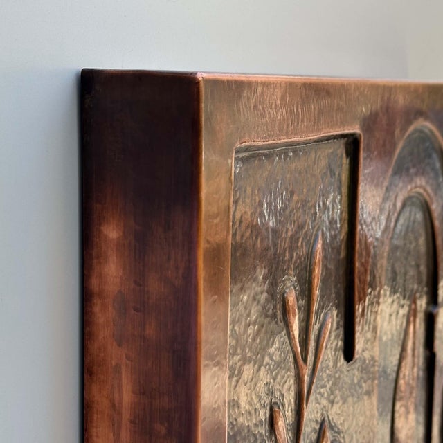 Metal Wall Relief Sculpture With Flowers & Architecture "Copper Botanica" by Jeremy Maronpot For Sale - Image 12 of 17