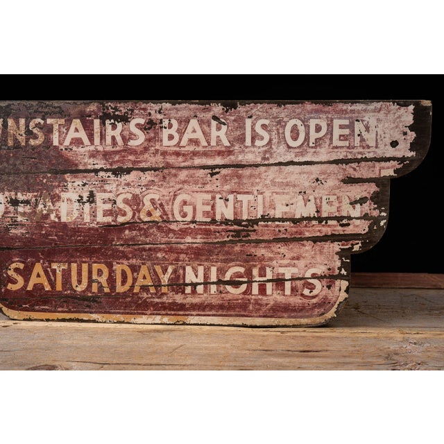 Vintage Double-Sided Bar Directional Advertising Sign For Sale In Chicago - Image 6 of 13