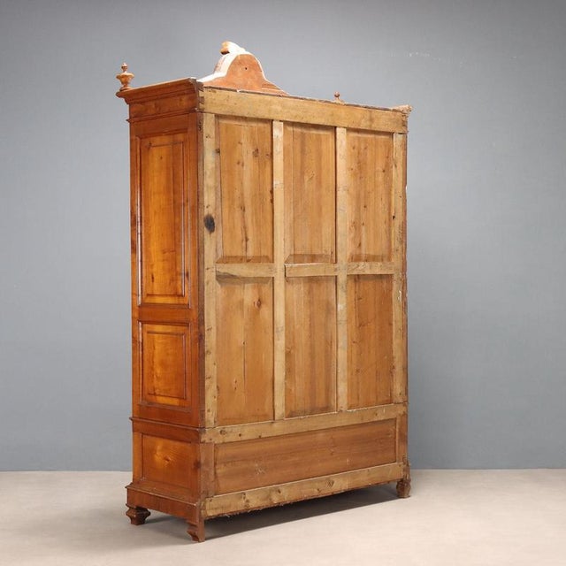 Umbertino Cherrywood Wardrobe, Italy, Late 19th Century For Sale - Image 9 of 10