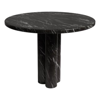 Zade Alexander Black Marble Round Dining Table 40" For Sale