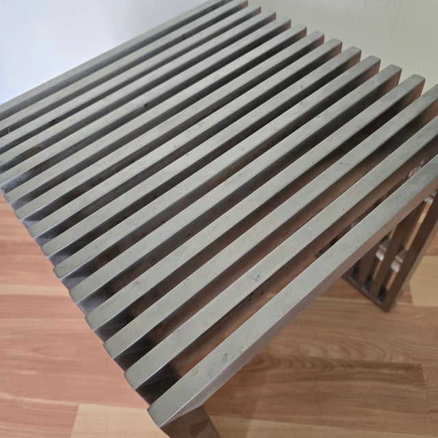 Mid-Century Modern Vintage Modernist Metal & Lucite Side Table For Sale - Image 3 of 11